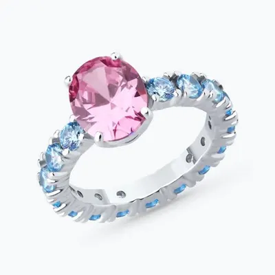 Кольцо из серебра с фианитами из серебро