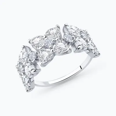 Кольцо из серебра с фианитами из серебро