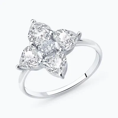 Кольцо из серебра с фианитами из серебро