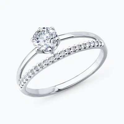 Кольцо из серебра с фианитами из серебро