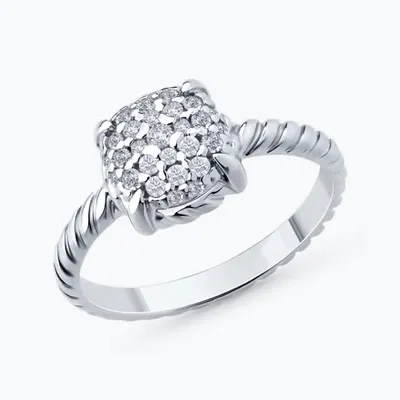 Кольцо из серебра с фианитами из серебро