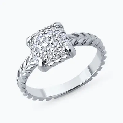 Кольцо из серебра с фианитами из серебро