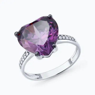 Кольцо из серебра с фианитами из серебро