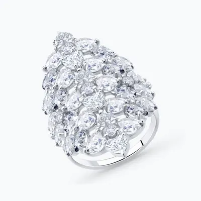 Кольцо из серебра с фианитами из серебро