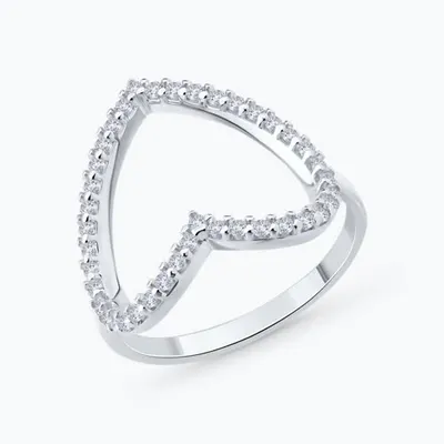 Кольцо из серебра с фианитами из серебро