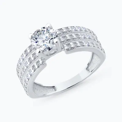 Кольцо из серебра с фианитами из серебро