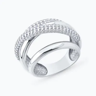 Кольцо из серебра с фианитами из серебро