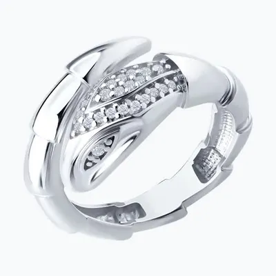 Кольцо из серебра с фианитами из серебро