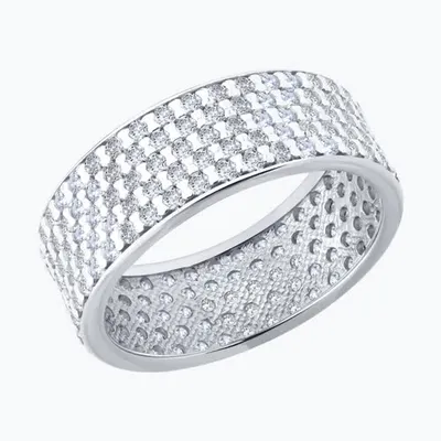 Кольцо из серебра с фианитами из серебро