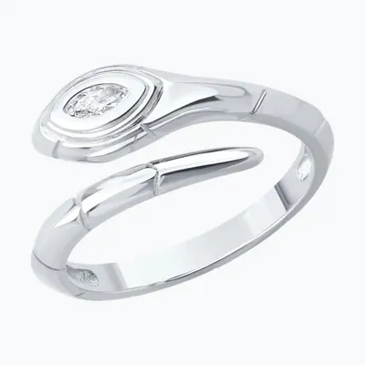 Кольцо из серебра с фианитом из серебро