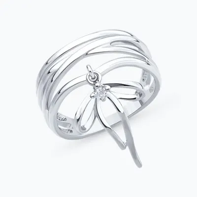 Кольцо из серебра с фианитом из серебро