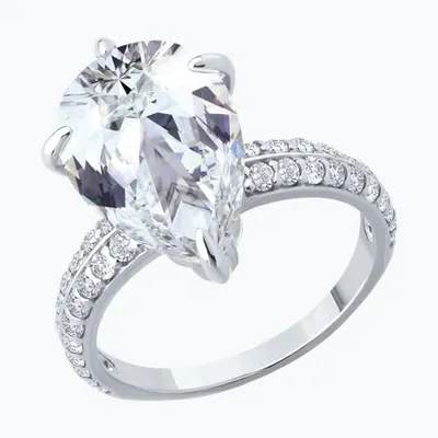 Кольцо из серебра с фианитами из серебро