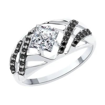 Кольцо из серебра с фианитами из серебро