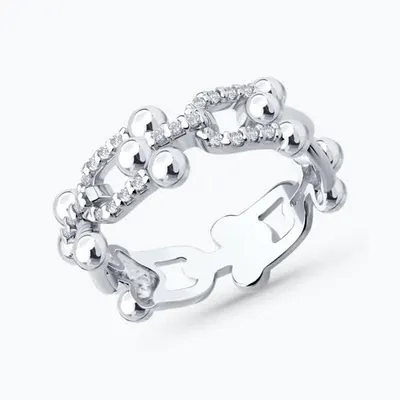 Кольцо из серебра с фианитами из серебро