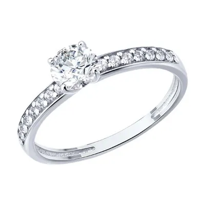 Кольцо из серебра с фианитами из серебро