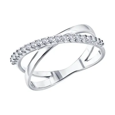 Кольцо из серебра с фианитами из серебро