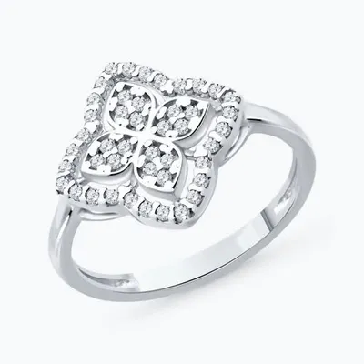 Кольцо из серебра с фианитами из серебро