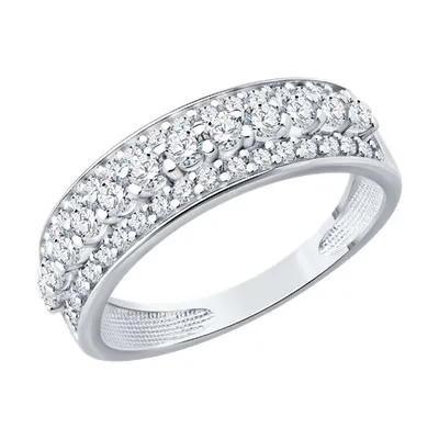 Кольцо из серебра с фианитами из серебро