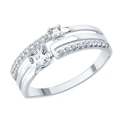 Кольцо из серебра с фианитами из серебро