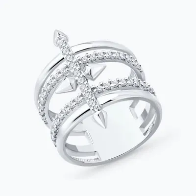 Кольцо из серебра с фианитами из серебро