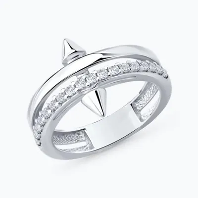 Кольцо из серебра с фианитами из серебро