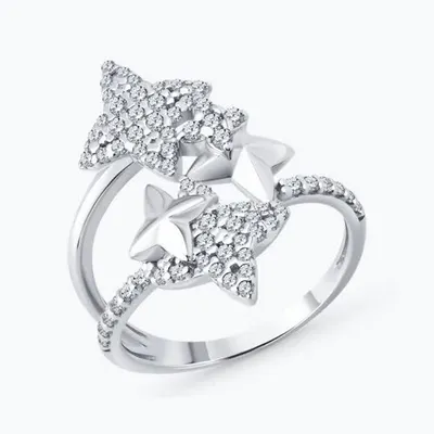 Кольцо из серебра с фианитами из серебро