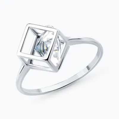 Кольцо из серебра с фианитом из серебро