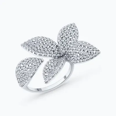 Кольцо из серебра с фианитами из серебро