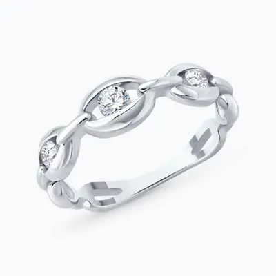 Кольцо из серебра с фианитами из серебро