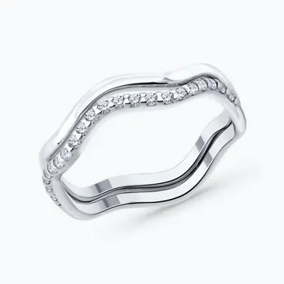 Кольцо из серебра с фианитами из серебро