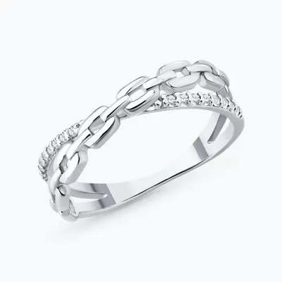 Кольцо из серебра с фианитами из серебро