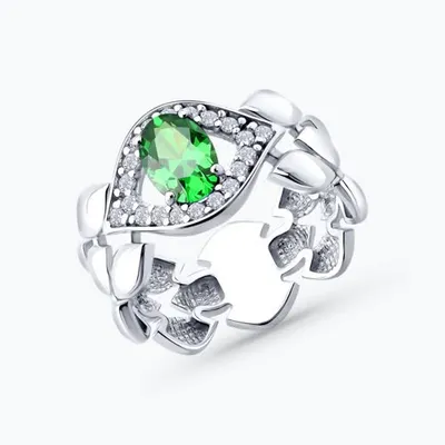 Кольцо из серебра с фианитами из серебро