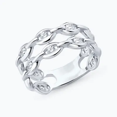 Кольцо из серебра с фианитами из серебро