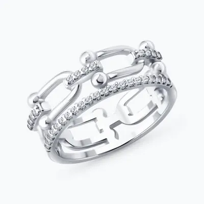 Кольцо из серебра с фианитами из серебро