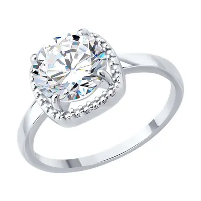 Кольцо из серебра с фианитом из серебро