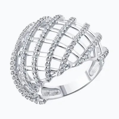 Кольцо из серебра с фианитами из серебро