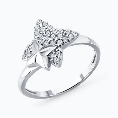 Кольцо из серебра с фианитами из серебро