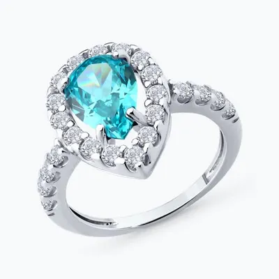 Кольцо из серебра с фианитами из серебро