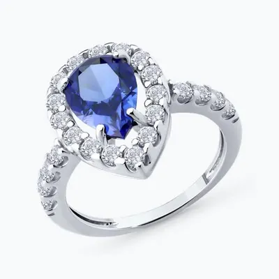 Кольцо из серебра с фианитами из серебро