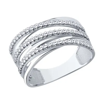 Кольцо из серебра с фианитами из серебро