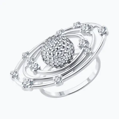 Кольцо из серебра с фианитами из серебро