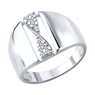 Кольцо из серебра с фианитами из серебро