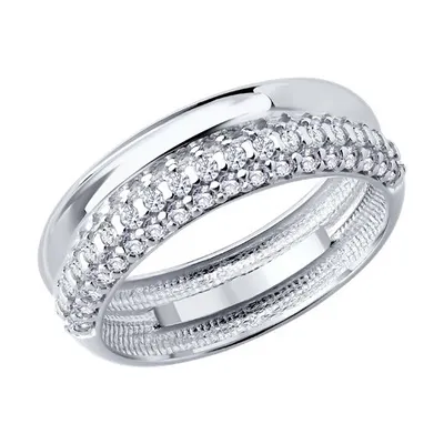 Кольцо из серебра с фианитами из серебро