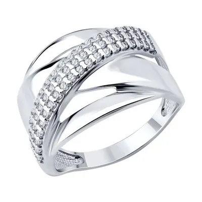 Кольцо из серебра с фианитами из серебро