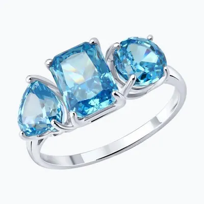 Кольцо из серебра с фианитами из серебро