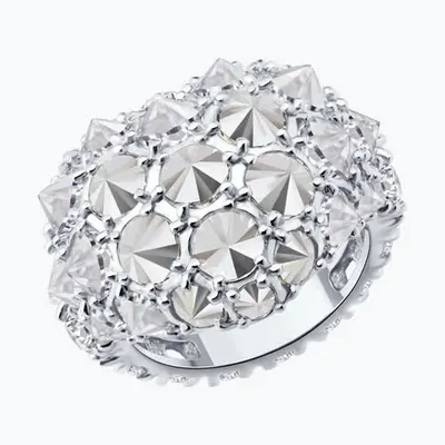 Кольцо из серебра с фианитами из серебро