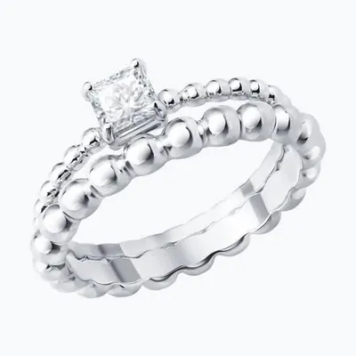 Кольцо из серебра с фианитом из серебро