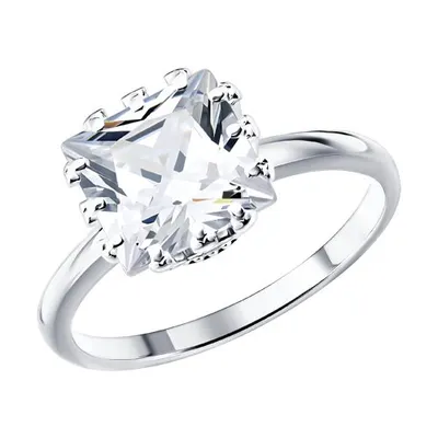 Кольцо из серебра с фианитом из серебро