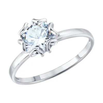 Кольцо из серебра с фианитом из серебро