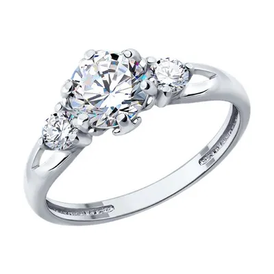 Кольцо из серебра с фианитами из серебро